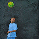 A boy with a ball