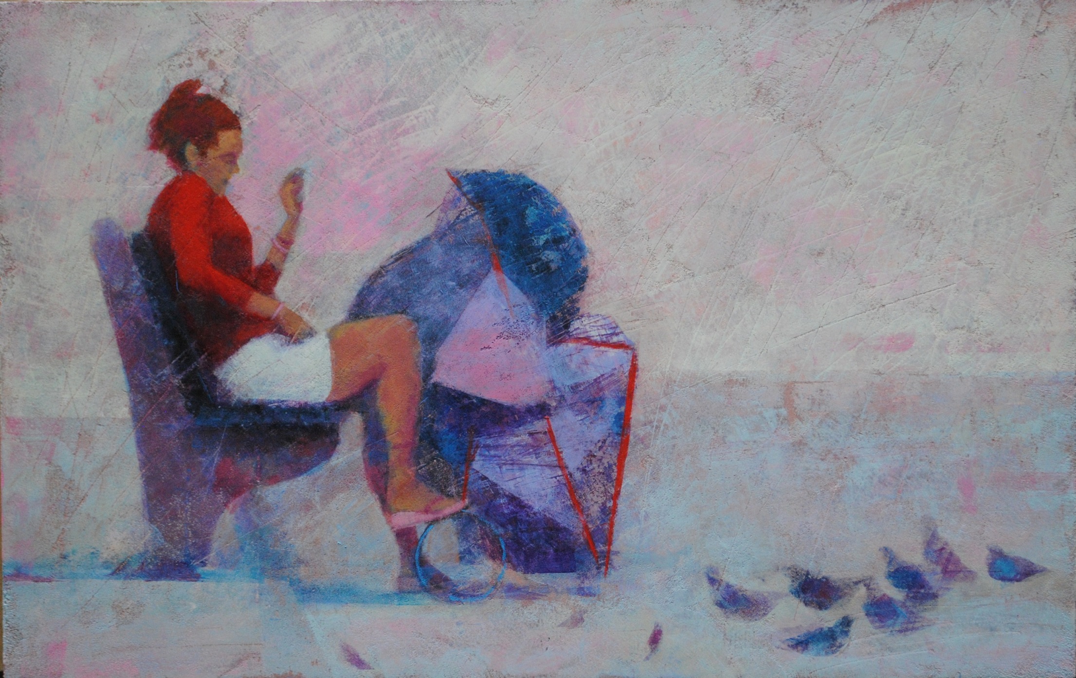 A woman sitting