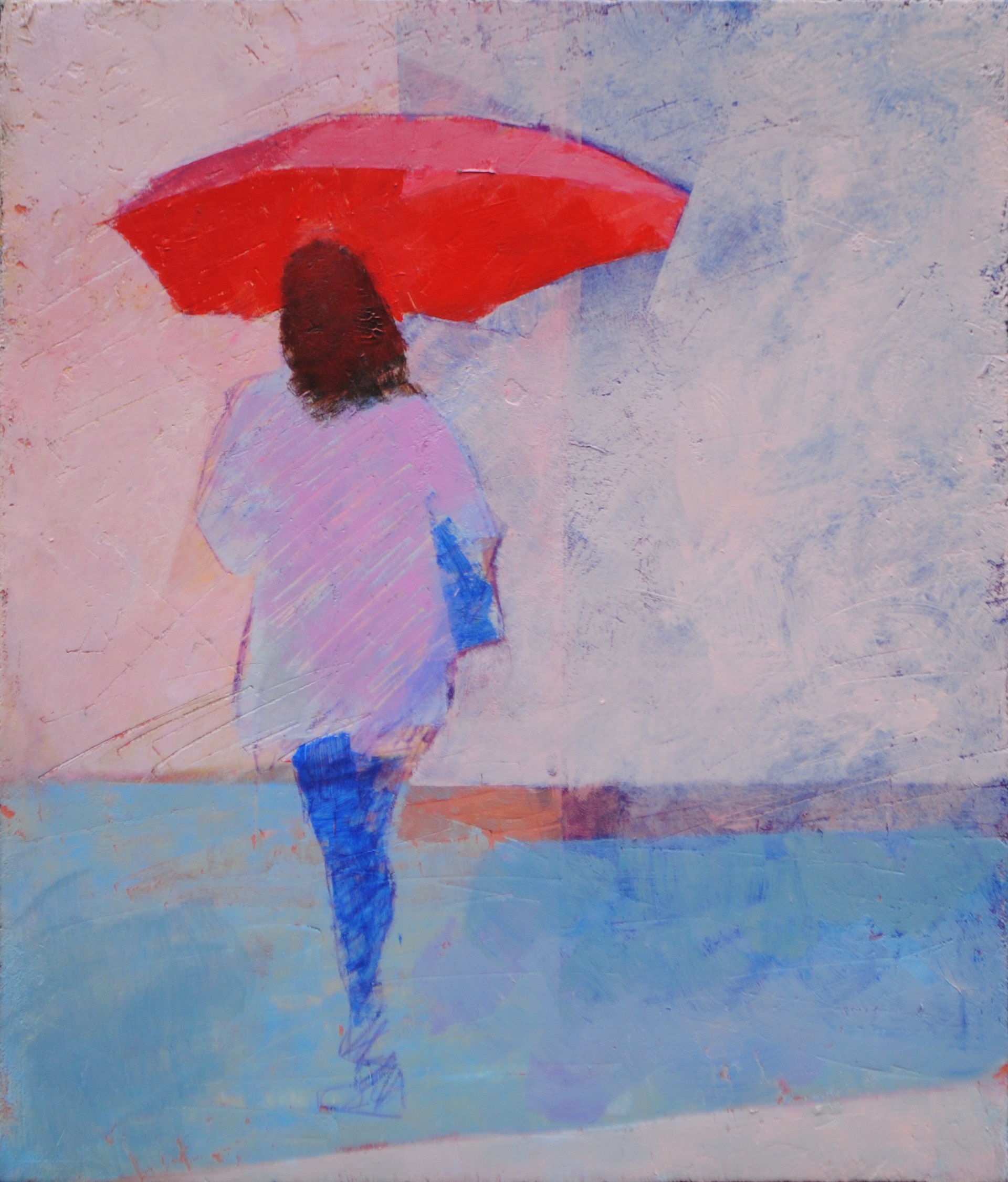 A woman with an umbrella