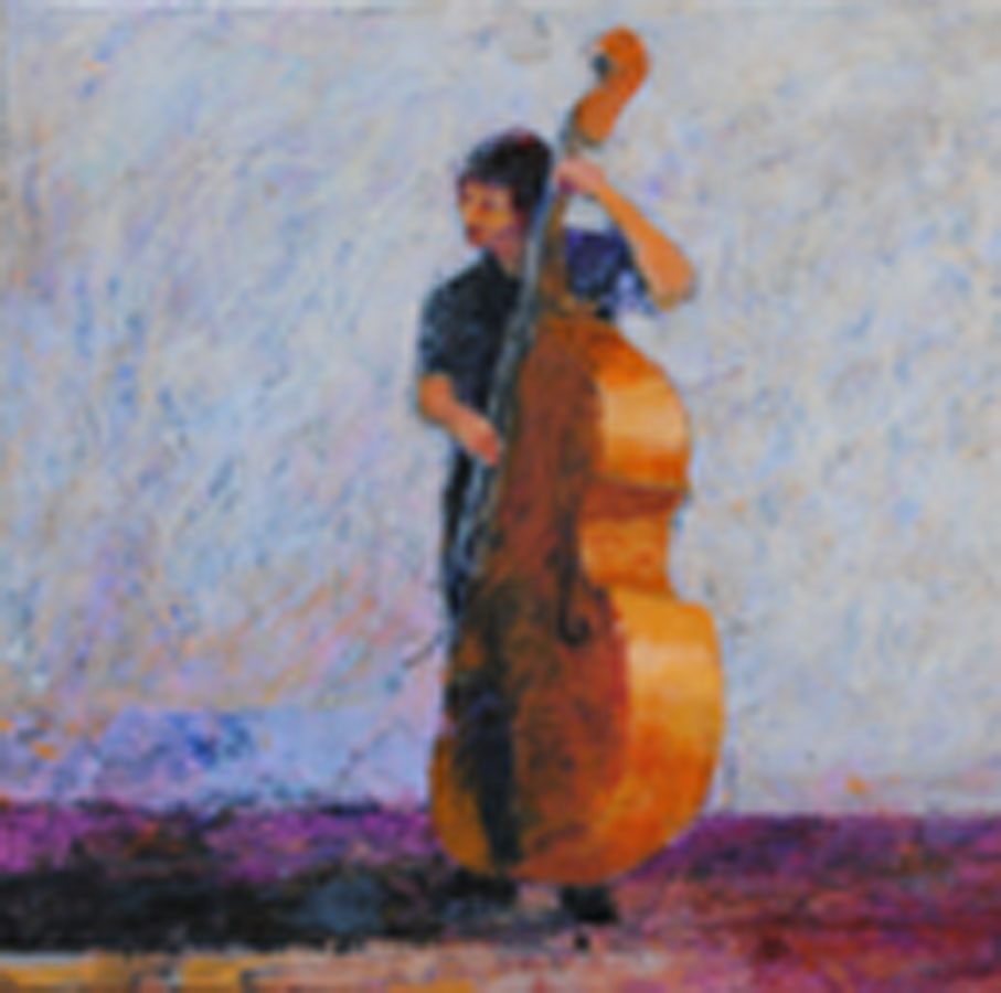Man playing bass fiddle